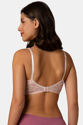Every de by Amante Double Layered Non Wired Full Coverage Super Support Bra - Pink Floral Print — image 3